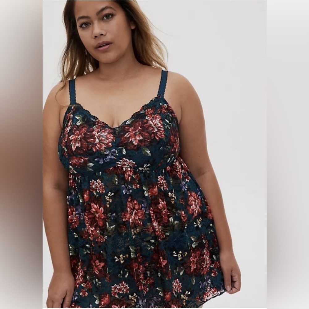 Torrid Teal Lace Chemise